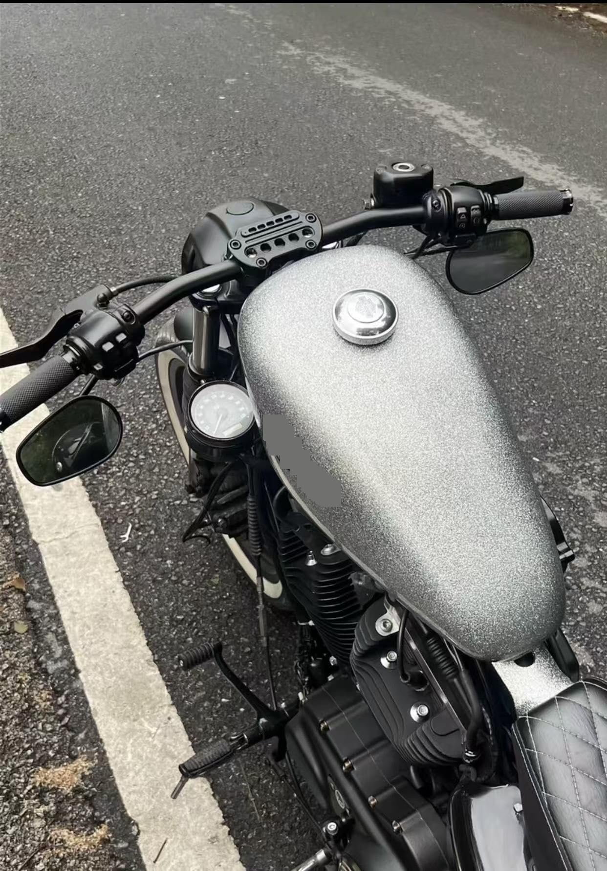 manubri moto con impugnature Misura Per Harley Sportster XL883 XL1200 X48 V72 Superlow 883L 883 1200 48 72 Manubrio 1''(Chrome 85cm)