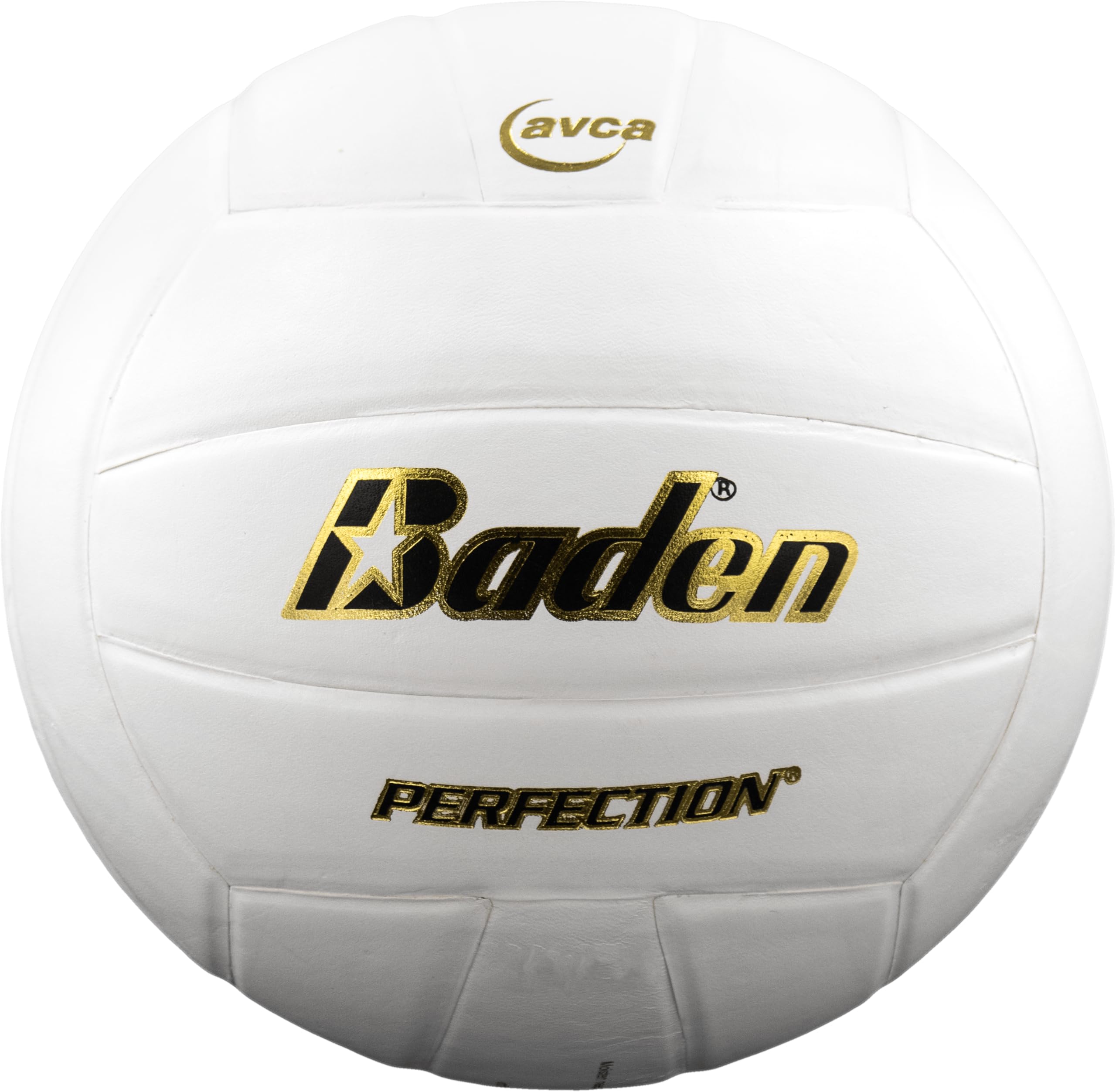 Baden Perfektion, Premium-Leder, offizielles Spiel-Volleyball für den Innenbereich, 13U bis College, offizielle Größe + Gewicht, NFHS- und AVCA-genehmigt
