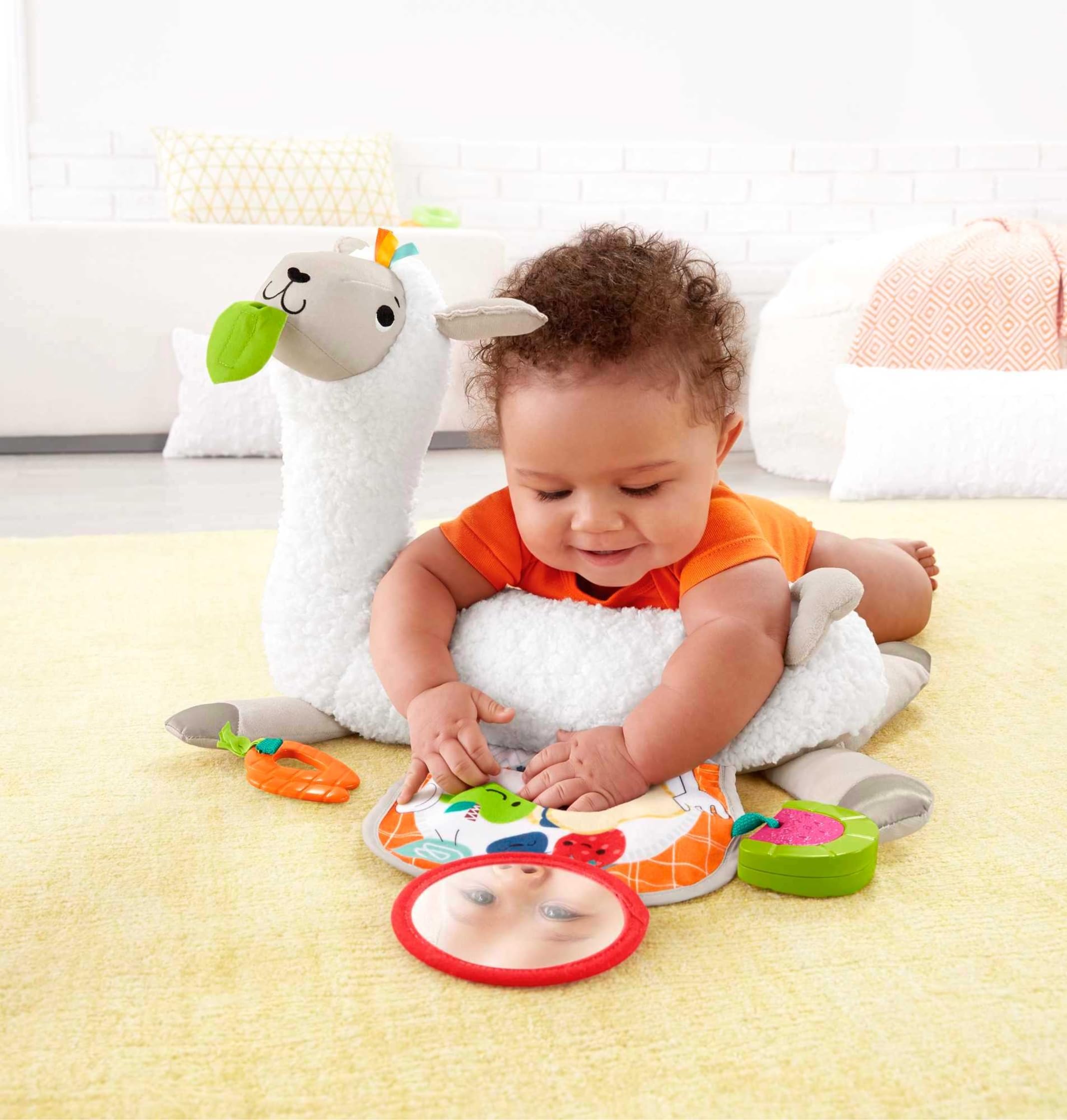 Fisher-Price- Morbido Lama Cresci con Me, Prima Infanzia Multiattività, Giocattolo per Neonati 0+Mesi, GHJ03
