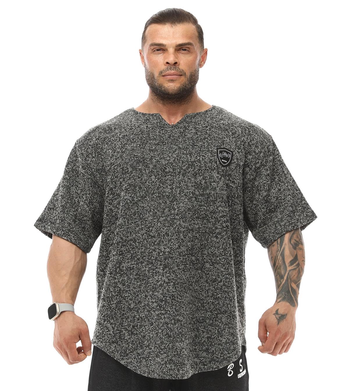 T-Shirt surdimensionné pour Homme, Bodybuilding, haltérophilie, Cardio rag, Tissu épais, texturé, t-Shirt Actif