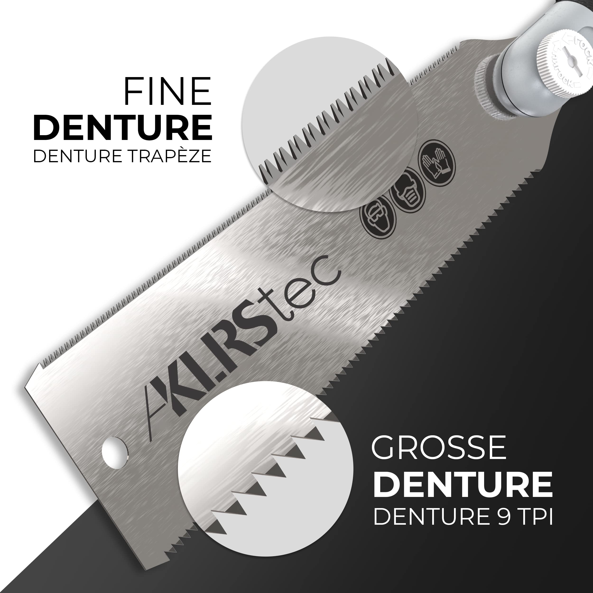 KLRStec® Professional Scie japonaise - Scie fine Ryoba 240mm - optimale pour le travail avec le bois et les matières plastiques