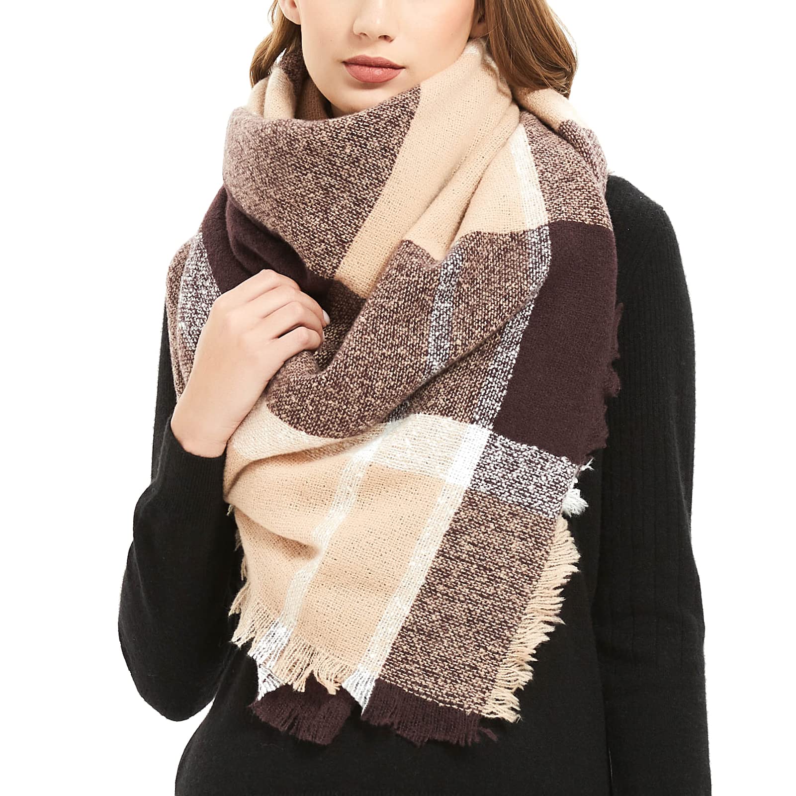 Echarpe à Carreaux, Femme Longue Écharpe, Écharpe Chale Femme, Femme Écharpe Grand Plaid, Hiver Echarpe Femme Plaid, Wrap Châles Etoles Écharpe, Cachemire Chaud, Écharpe de Mode D'hiver(Noir et Blanc Echarpe à Carreaux, Femme Longue Écharpe, Écharpe Chale Femme, Femme Écharpe Grand Plaid, Hiver Echarpe Femme Plaid, Wrap Châles Etoles Écharpe, Cachemire Chaud, Écharpe de Mode D'hiver(Noir et Blanc