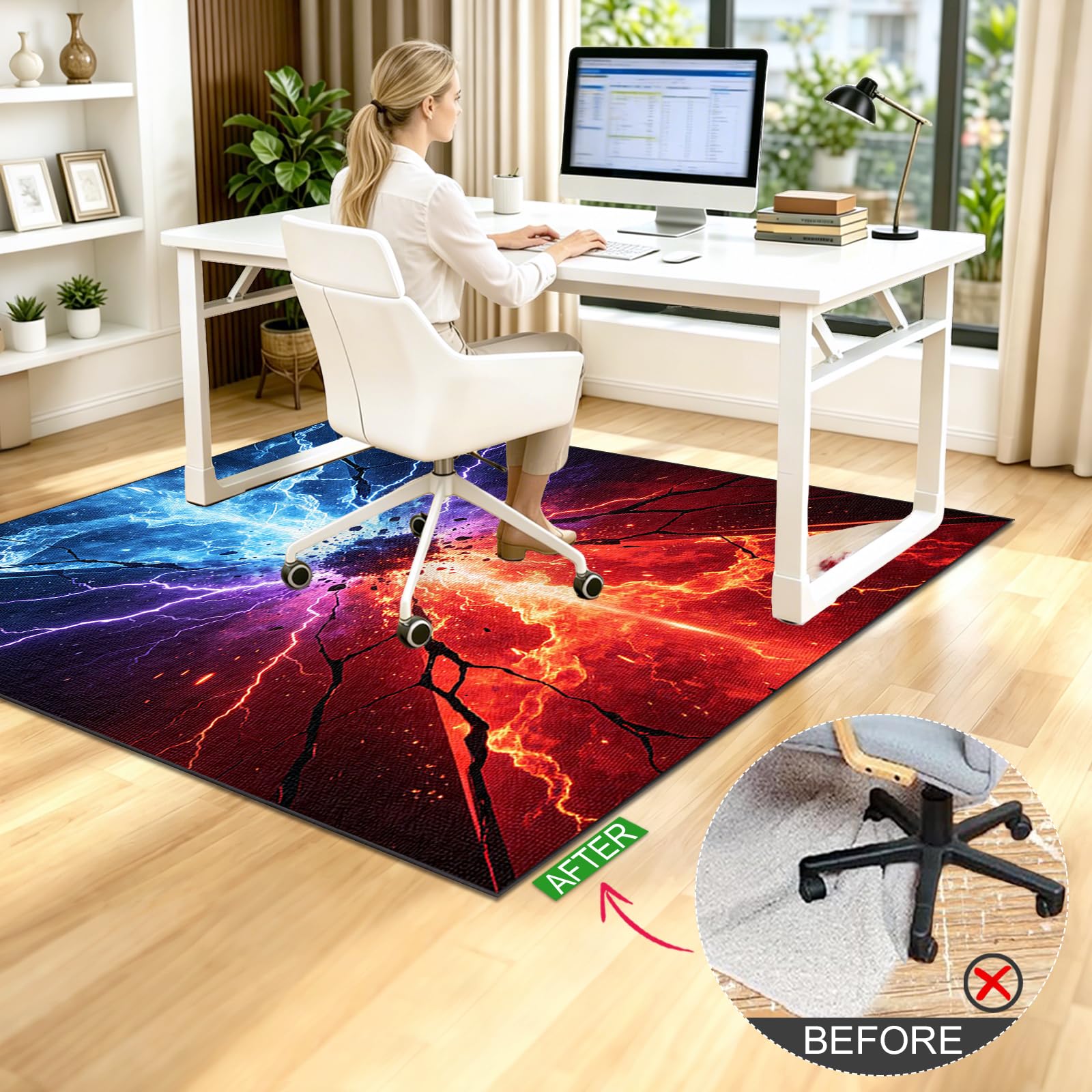 Protector Suelo Silla Suelo Duro Ruedas 200x300cm | Alfombra Silla Ruedas Gaming Protector Suelo, Resistente a Arañazos, Reducción del Ruido, Alfombrilla Protectora para Suelo