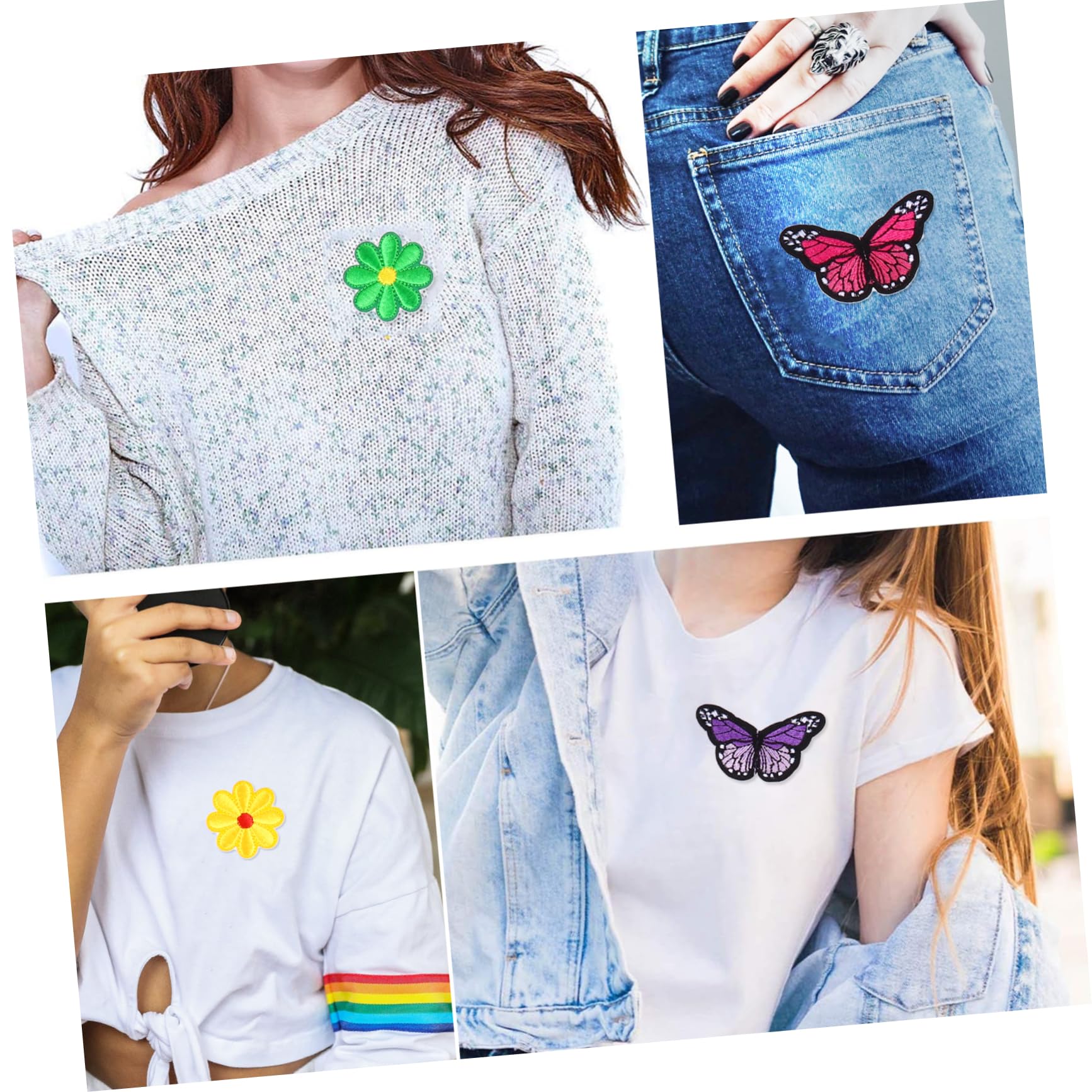 Gadpiparty 3 Set Toppe Termoadesive Ricamate Forma E Margherita Per Decorare Abbigliamento Borse E Costumi Facile Da Applicare Cucitura Per Personalizzare Stile 39 Pezzi*3