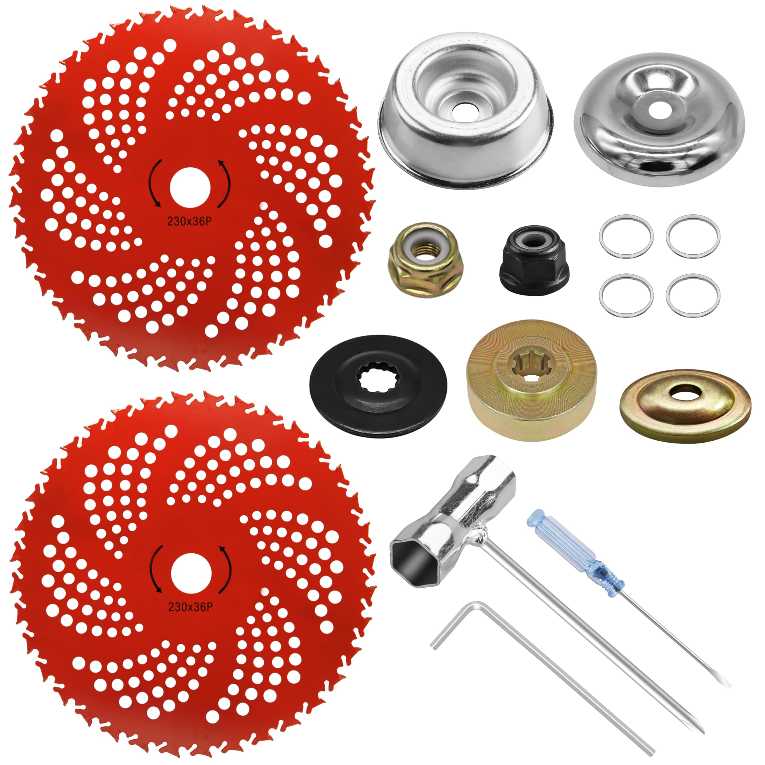 Cuchillas de corte de cepillo de punta de carburo 36T de 9 pulgadas para cortador de cepillo, recortadora, herbicida, compatible con Husqvarna, Stihl
