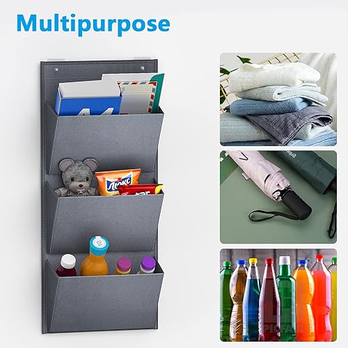 Vista 4 de Organizador colgante para montar en la pared, 2 unidades, zapatero / puede almacenar 6 pares de tenis de tamaño grande, también almacena botas.