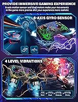 Vista 5 de ZRZLMVP Switch Controller Wireless for Nintendo Switch/OLED/Lite/Switch 2, 1000mAh Rechargeable Pro Controllers with 9 Colors LED Light, Switch Negro