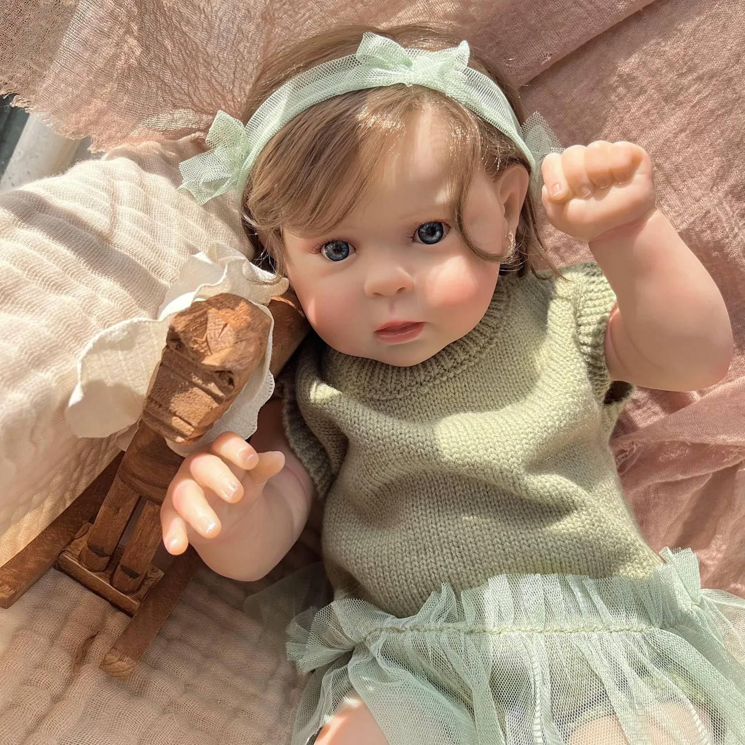Real Life Reborn Baby Dolls silikonowe na całe ciało, 50 cm, realistyczne lalki niemowlęce, miękkie, winylowe, realistyczne, noworodki, lalka, wyglądająca prawdziwa lalka niemowlęca, z