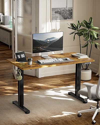 Miniatura 2 de Totnz Escritorio eléctrico de pie ajustable, escritorio ajustable de computadora de 55 x 24 pulgadas para oficina en casa y juegos, escritorio