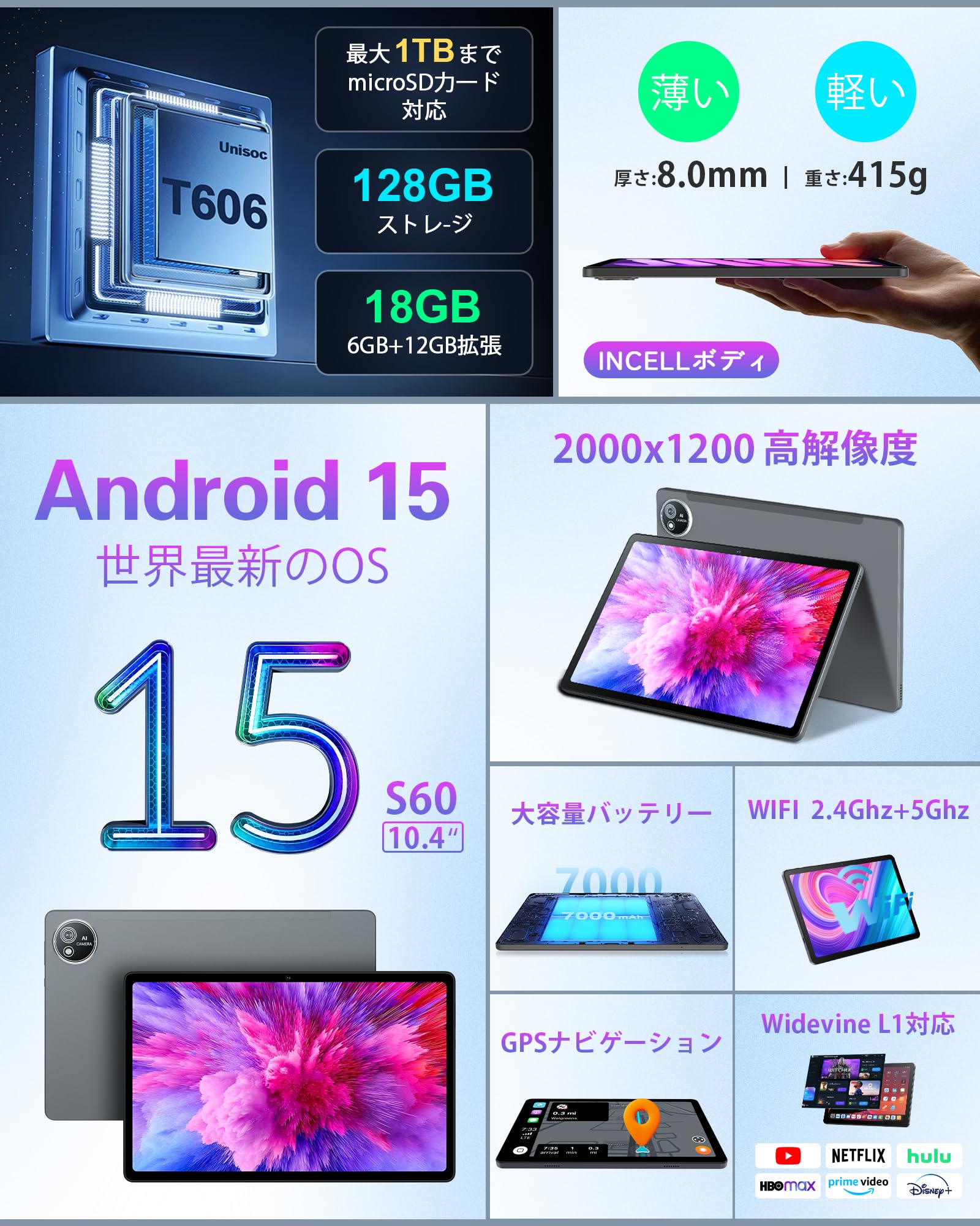 タブレット 10インチ以上 wi-fiモデル 2000*1200 S60 タブレット 10インチ以上 wi-fiモデル 2000*1200 S60 Amazon.co.jp
