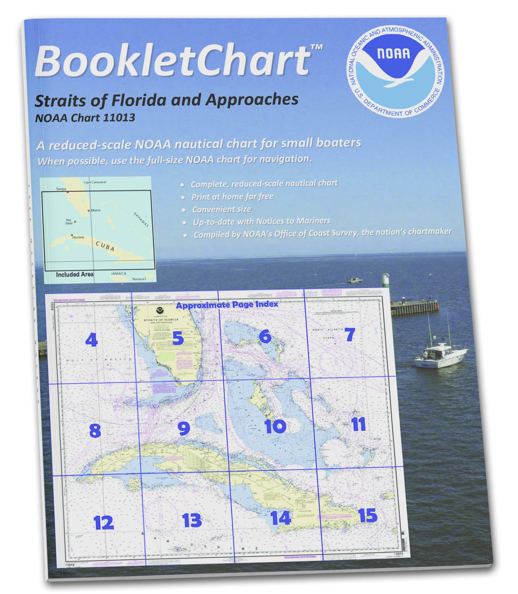 Paradise Cay Publications NOAA Booklet Chart 11013: Straits of Florida and Approaches