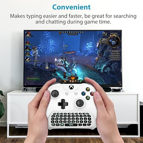 Vista 4 de MoKo Green Backlight Keyboard for Xbox One Controller, Xbox Series XS, Wireless Gaming Chatpad Keypad with USB Receiver&3.5mm Audio Jack, Xbox