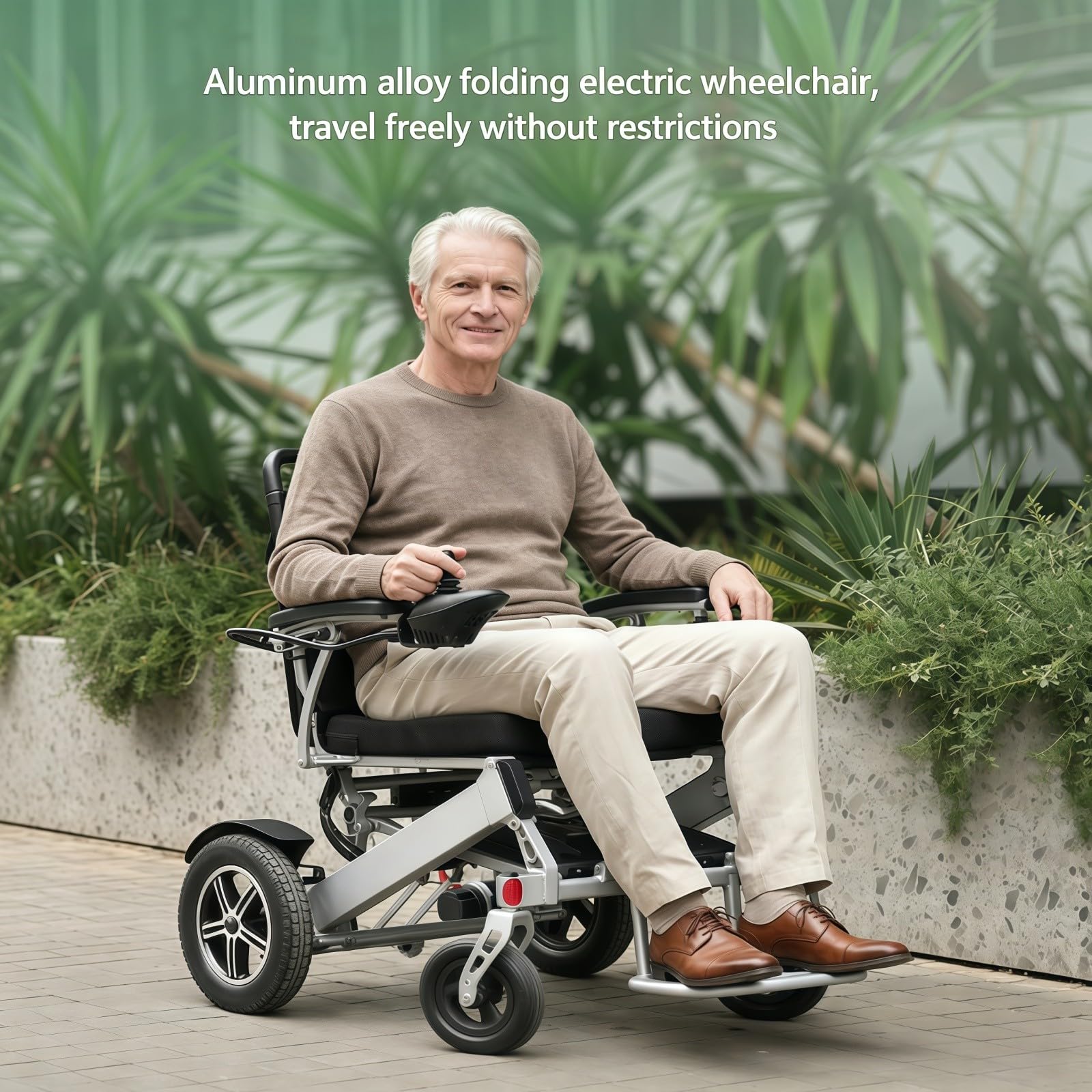 Silla De Ruedas Eléctrica Compacta, Plegable, De Aleación De Aluminio; Motores Duales De 250 W; Capacidad De Carga De 150 Kg; para Personas Mayores Y Personas con Discapacidad.