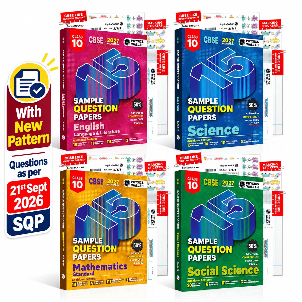 PW CBSE 15 Sample Papers Class 10 Science, Maths, Social Science, - Image 1