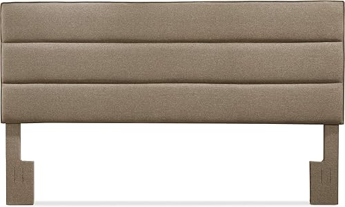 Miniatura 10 de Serta Colección Palisades - Cabecero acolchado tapizado, diseño moderno copetudo, tela suave con textura de lino, tamaño King oriental, color marrón