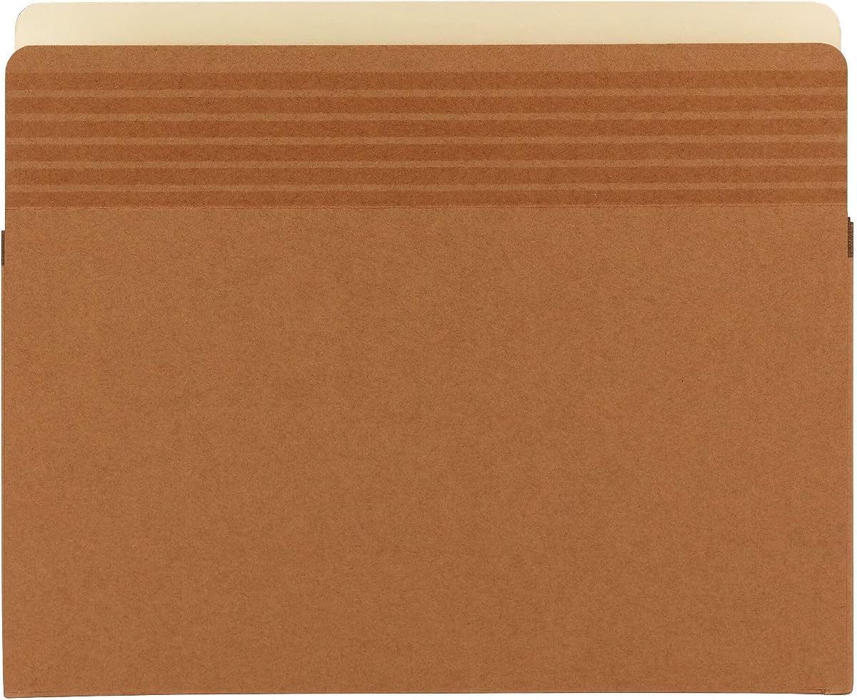 Smead Easy Grip® File Pocket, Straight-Cut Tab, 5-1/4" Expansion, Letter Size, Redrope, 10 per Box (73209)