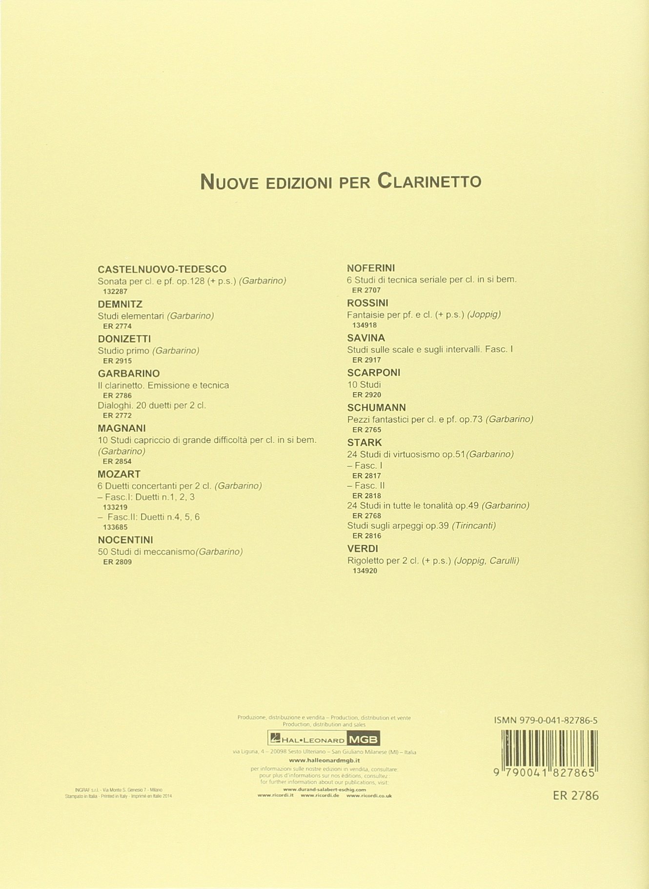 IL CLARINETTO. EMISSIONE E TECNICA