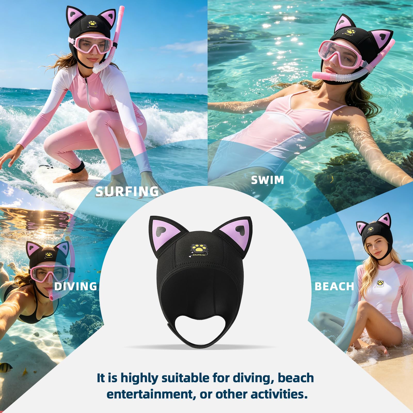 Cappuccio per muta in neoprene da 3 mm per surf, snorkeling, kayak, vela