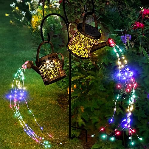 Merear Solar Watering Can Lights Outdoor with 8 Multi-Color Changing
