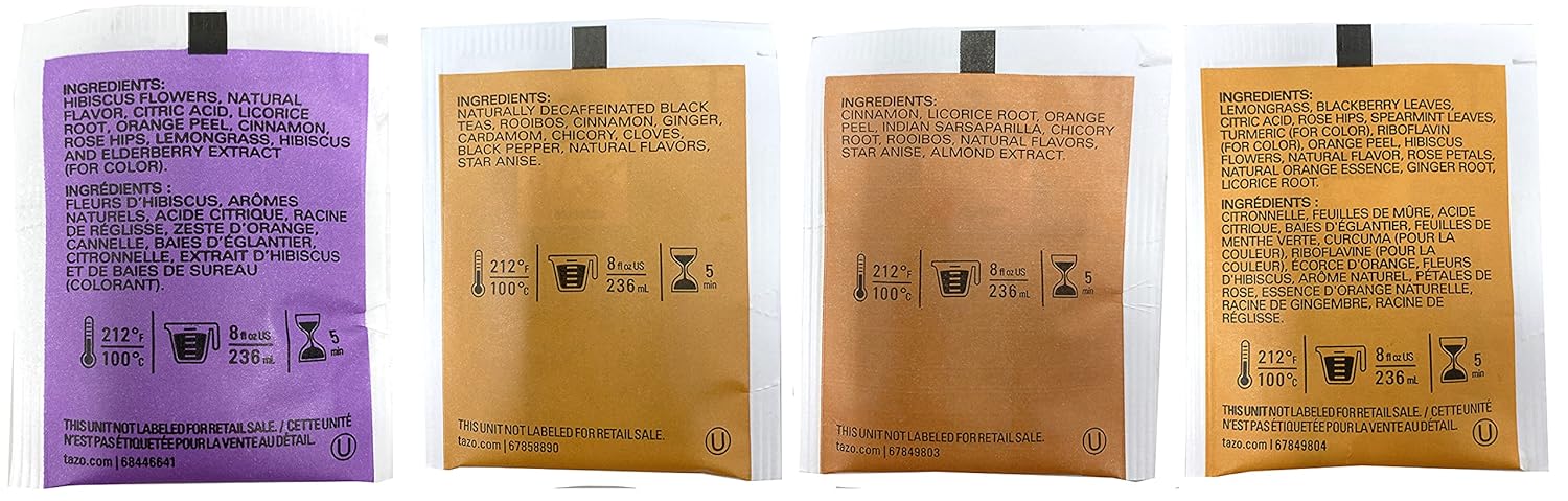 Tazo Tea Bags Sampler 42 Count Variety Gift Box, 14 Different Flavors Tea Sampler Set - Tea Variety : Grocery & Gourmet Food