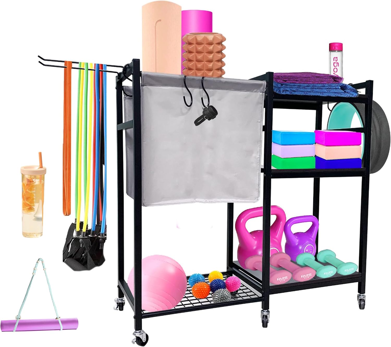 Yoga Mat Storage Rack Home Gym Equipment Storage Organizer