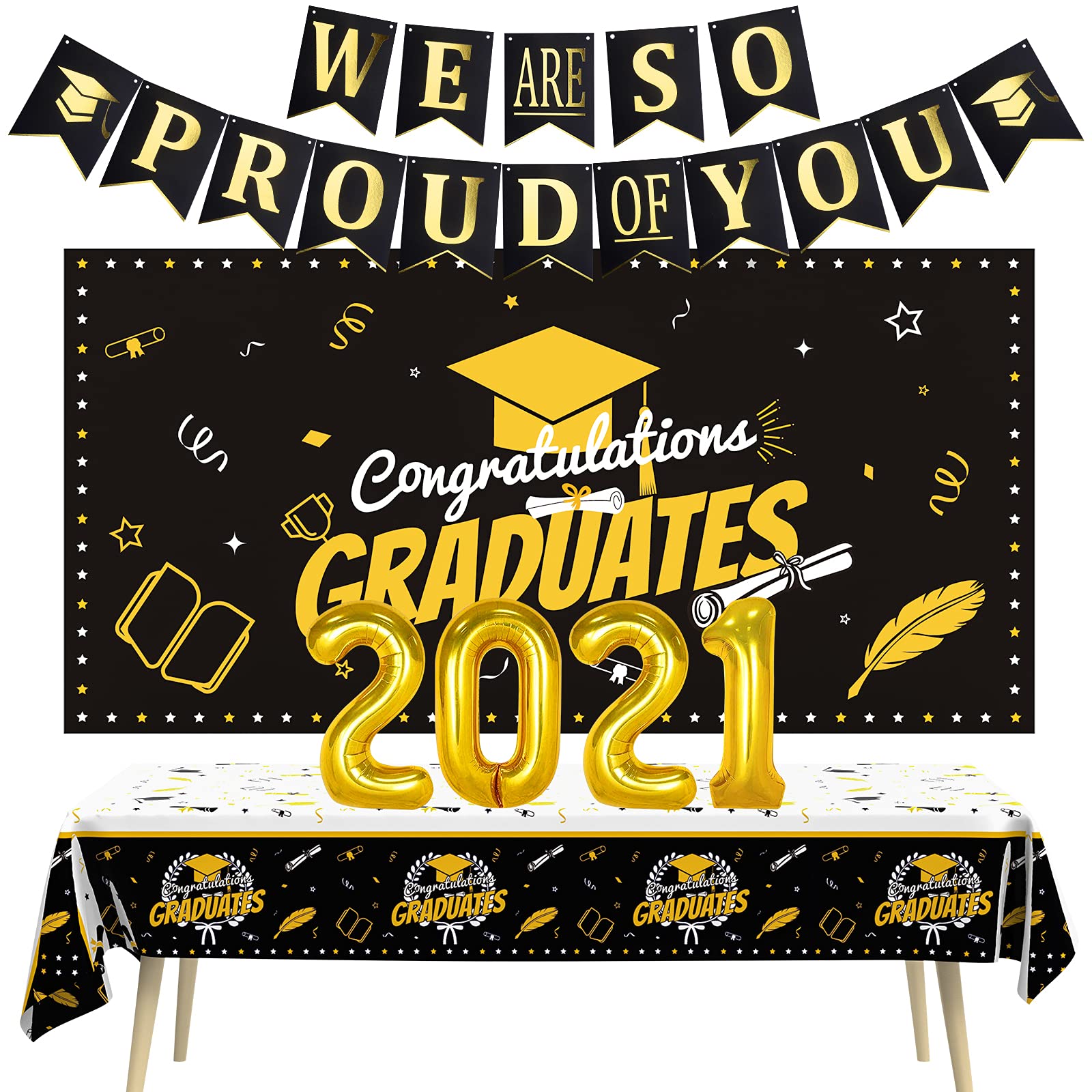 Graduation Decorations 2021 Graduation Party Supplies Graduation Banner Tablecover,Hanging Swirl, Black Gold Congratulations Graduate Banner Graduation Photo Booth Props Backdrop for 2021 (Gold)  Papyrus Graduation Card for Her - Designed by Bella Pilar (Look Out World)  Hallmark Signature Paper Wonder Pop Up Graduation Card (Happy Graduation)  Graduation Decorations 2021 Graduation Party Decorations 59PCS Graduation Party Supplies 2021 Best Graduation Gift Party Include Backdrop, Balloons, Photo Selfie Props, Bunting Banner, Hanging Swirls