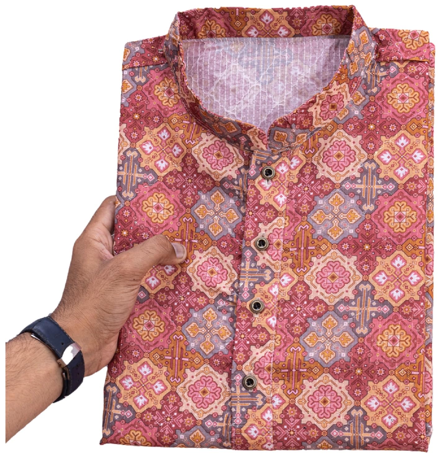 Men's Traditional Cotton Floral Printed Only Kurta-picture-50