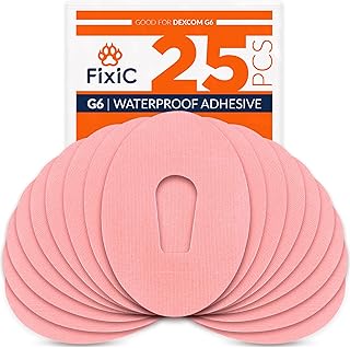Adhesive Patches for G6 – 25 Pack Premium Waterproof Adhesive Patches – Pre-Cut Back Paper – Adhesive Patch for G6 – Long Fixation! (Pink)