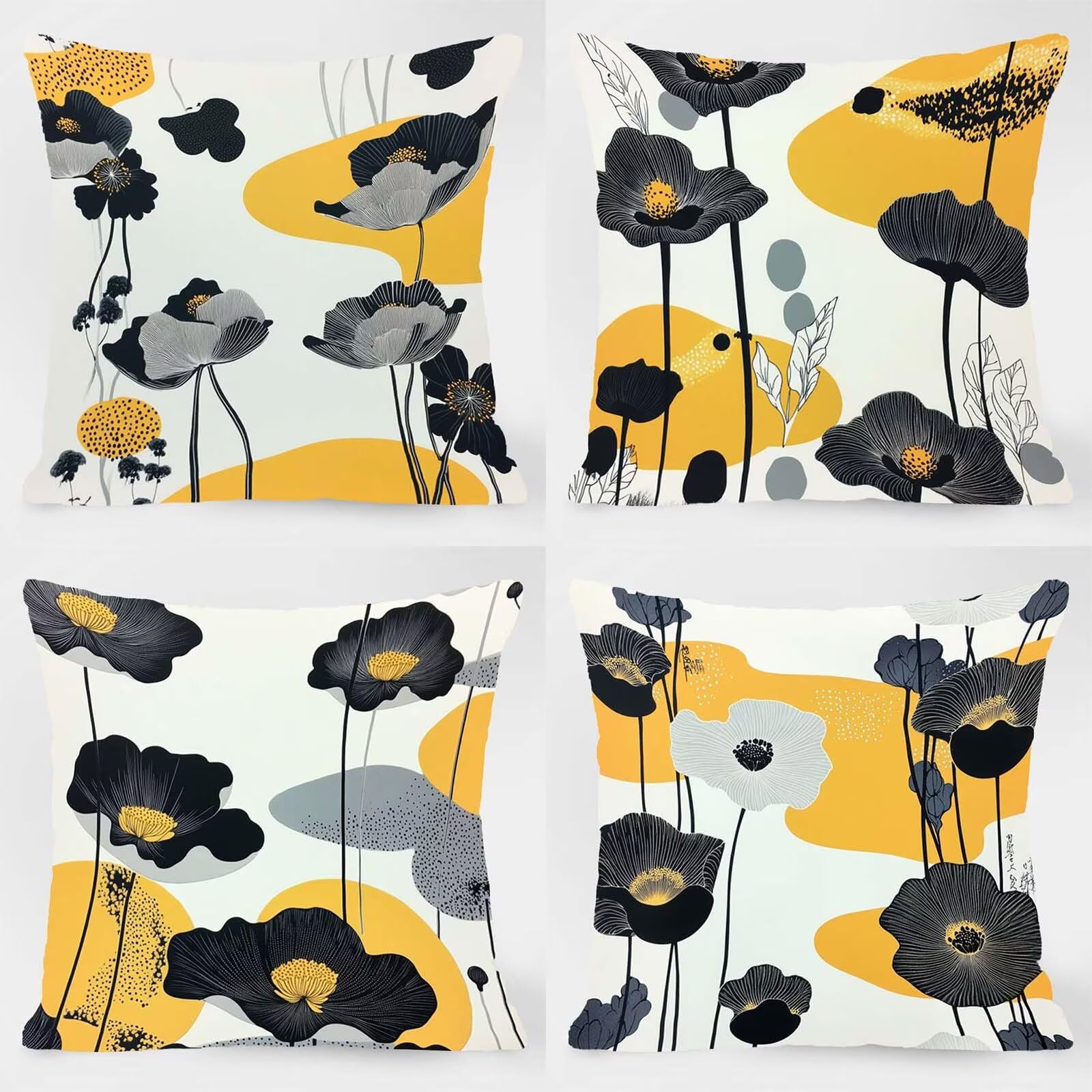 Housses de coussin imperméables extérieur 55x55 cm pour terrasse jardin et balcon d'été BZ-11173