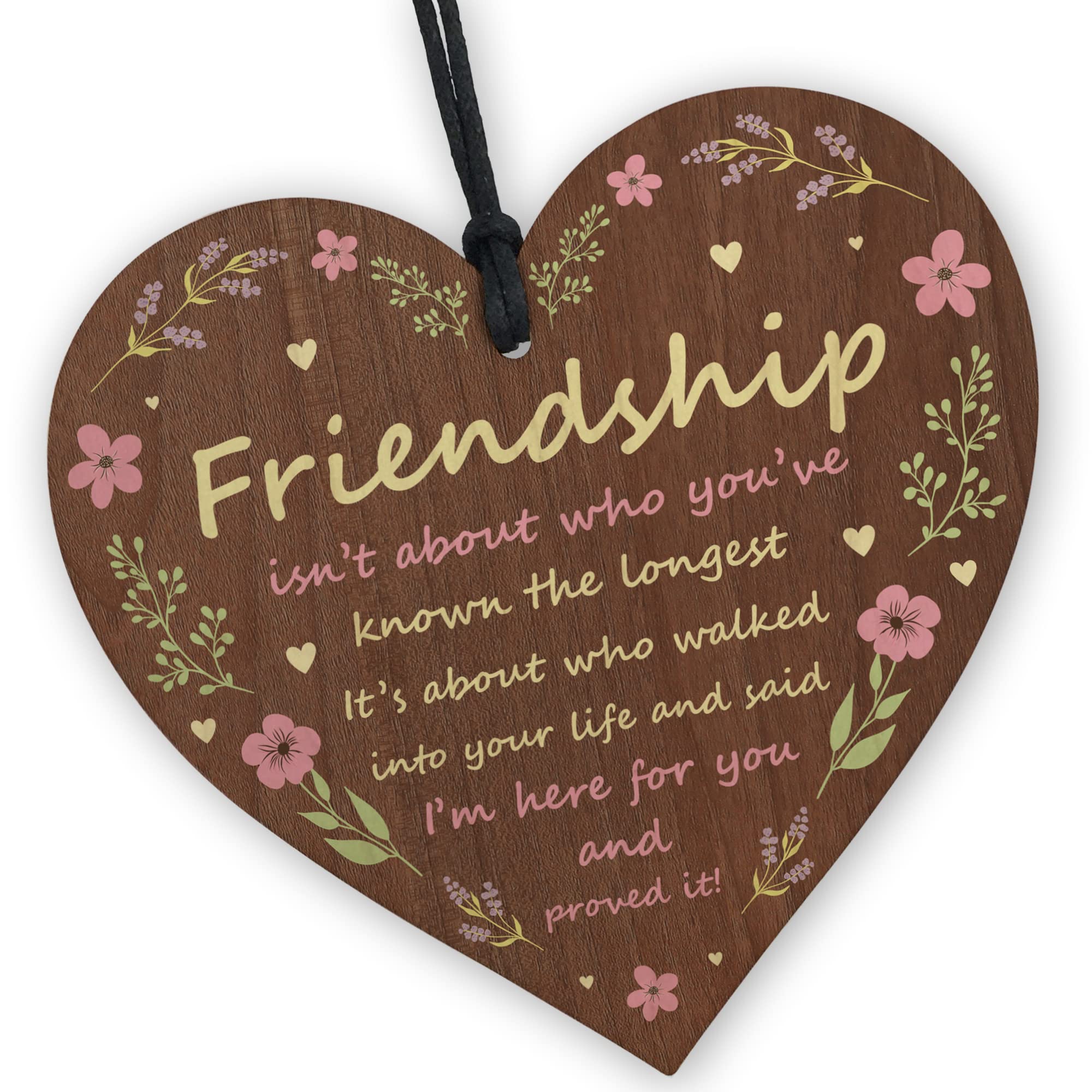 Red Ocean Friendship Gift | Friendship is not about who you've known the longest | Best friends wooden hanging heart | Friendship Sign | Sentimental inspirational gift | friendship present