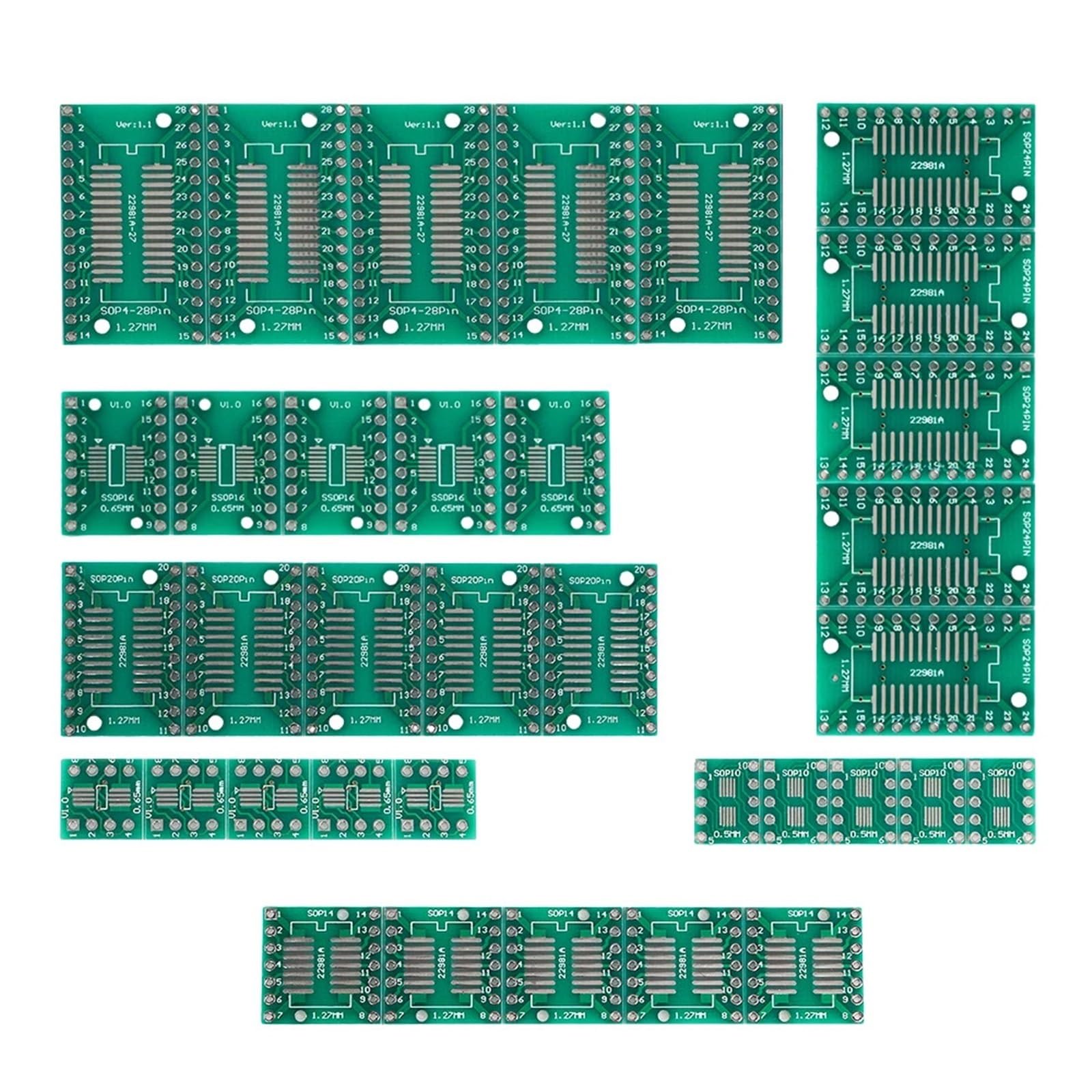 Kit de Placa PCB de 35 Piezas Adaptador SMD a Dip para Prototipos de Electrónica