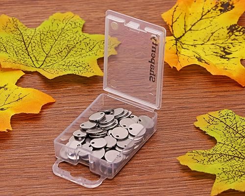 Miniatura 3 de Shapenty Dijes pequeños y redondos de acero inoxidable para estampado en blanco, mini discos para pulseras, aretes, collares, dijes, joyería,