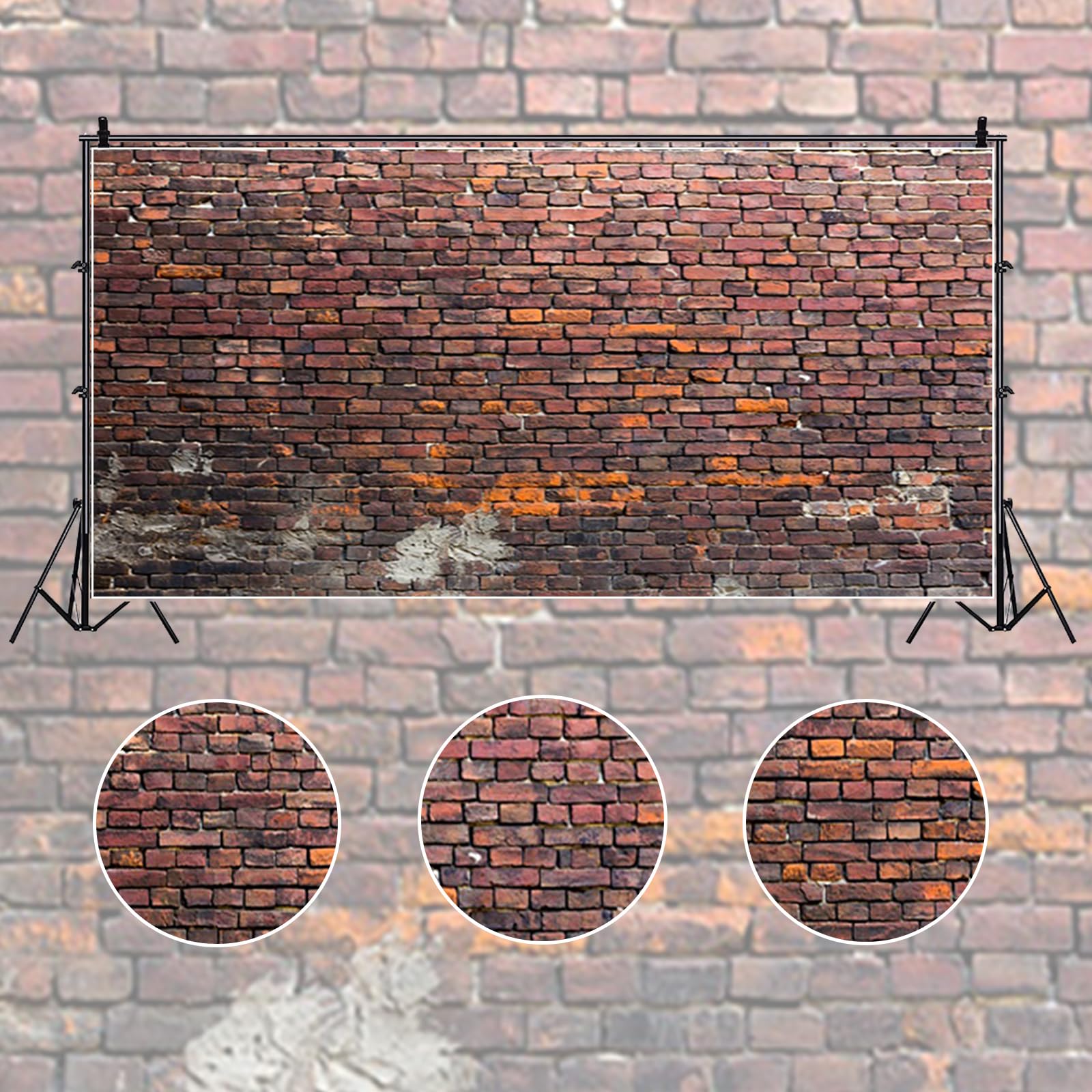 YongFoto 4x2m Vinilo Fondos Fotograficos Envejecido Sucio Ladrillo Pared Weathered Texture Fondos para Fotografia Fiesta Niños Boby Boda Adulto Retrato Personal Estudio Fotográfico Accesorios