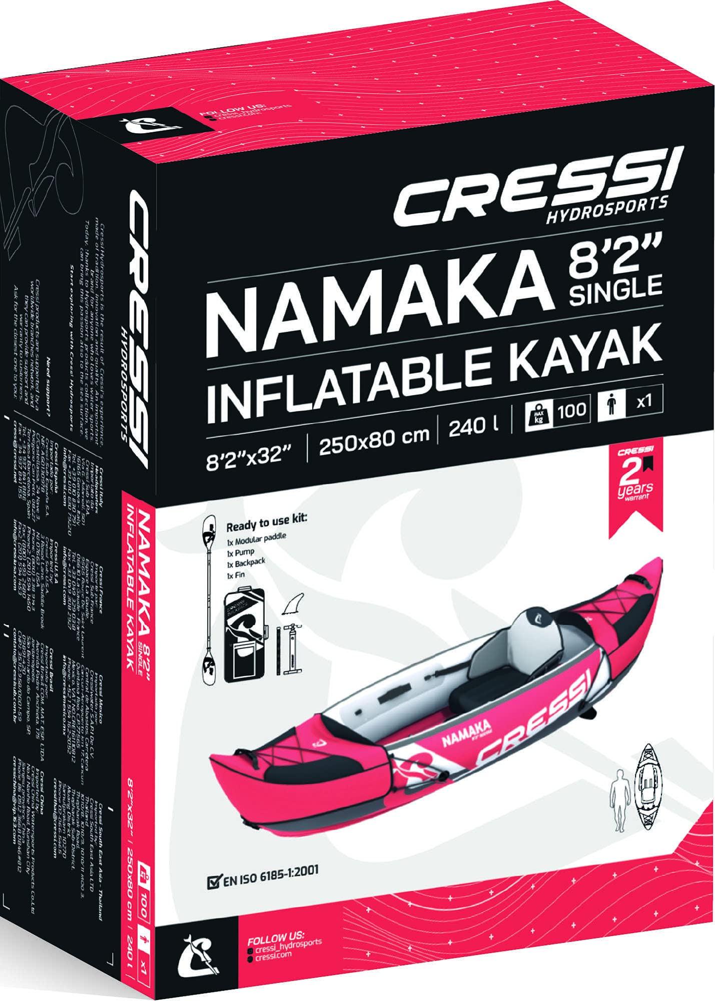 NAMAKA SINGLE SEAT IKAYAK SET RED 8'2''
