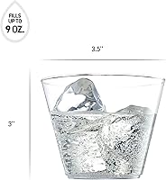 Vista 3 de Vaso transparente, paquete de 9 onzas, vasos desechables y reutilizables para fiestas, bodas y vacaciones, 100 vasos de plástico transparente