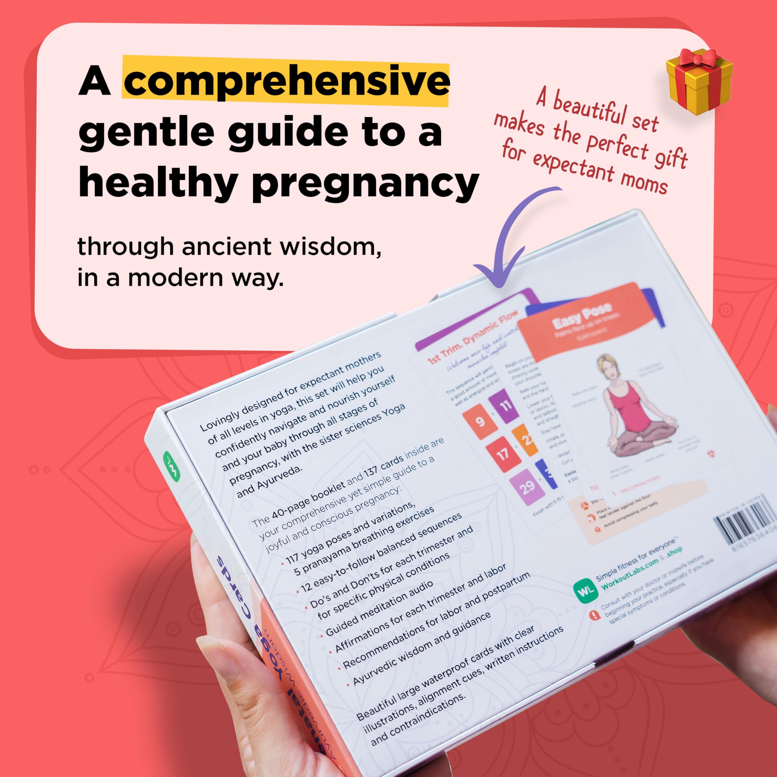 WorkoutLabs Cartes de yoga prénatal et ayurveda – Guide de grossesse saine et consciente avec sagesse ancienne de manière moderne · Cartes et livres de qualité supérieure pour femmes enceintes et