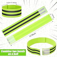 Vista 2 de Yilloog 150 bandas reflectantes para el brazo para caminar por la noche, banda de tobillo reflectante para corredores, muñequera reflectante