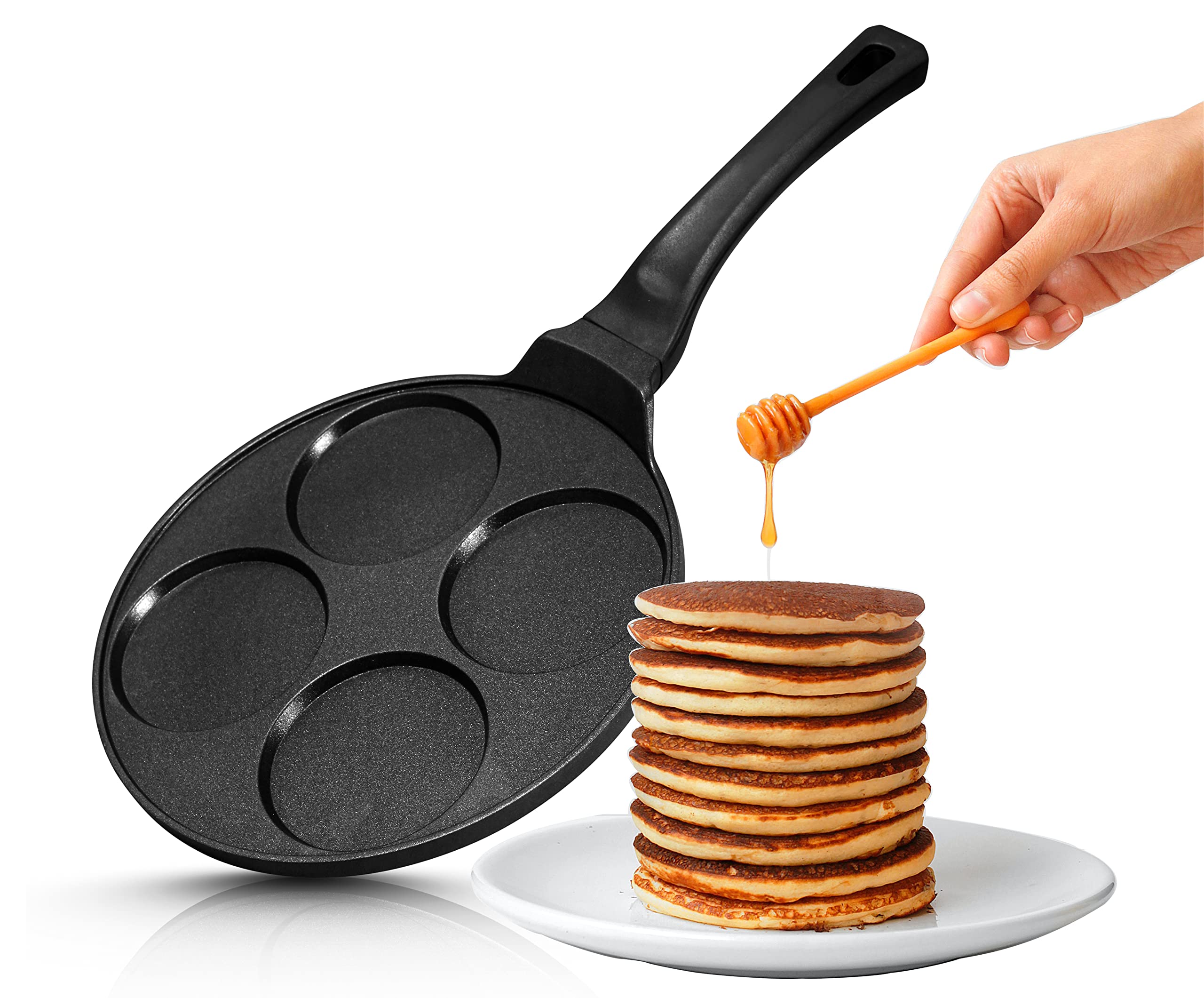 Casseruola INTIGNIS Greblon 36 Cm 12 Litri, Antiaderente In Alluminio Pressofuso, Compatibile Induzione, Maniglie In Silicone Rimovibili, Adatta A Tutti I Piani Cottura, Colore Nero