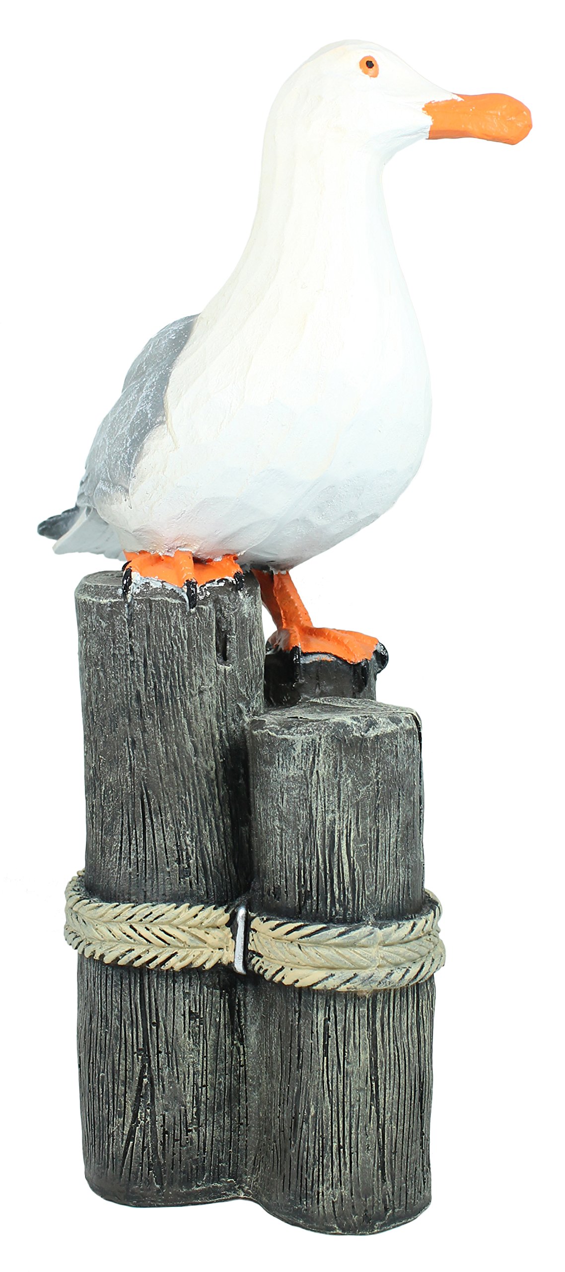 colourliving Dekofigur Möwe Holzschnitt Optik Garten Dekoration Fensterbank Möwe auf Polder
