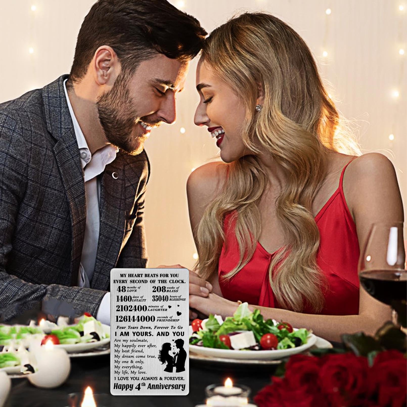 Biglietti Auguri Matrimonio Da Stampare Biglietto Di Auguri Per Il 4°  Anniversario - Biglietto Di Auguri In Lino Per Il 4° Anniversario Di  Matrimonio, Regalo Per Moglie, Marito, Coppia, Amici - Cuore, image size:1610x1609