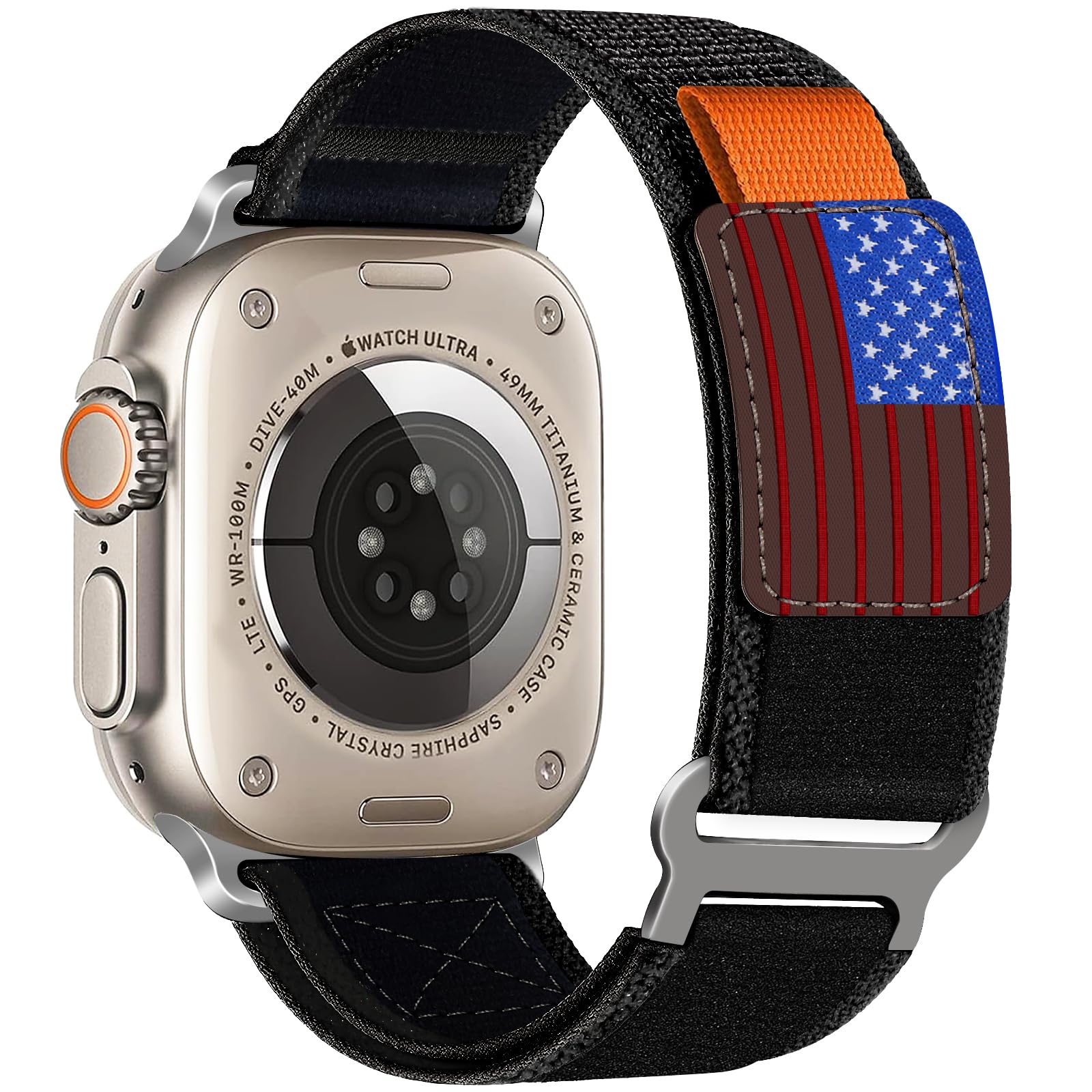 WestEagle Trail Loop Nylon Band Compatible Apple Watch Band 49mm 46mm 45mm 44mm 42mm, Rugged Soft Braided Elastic Sport Strap for iWatch Series SE 11