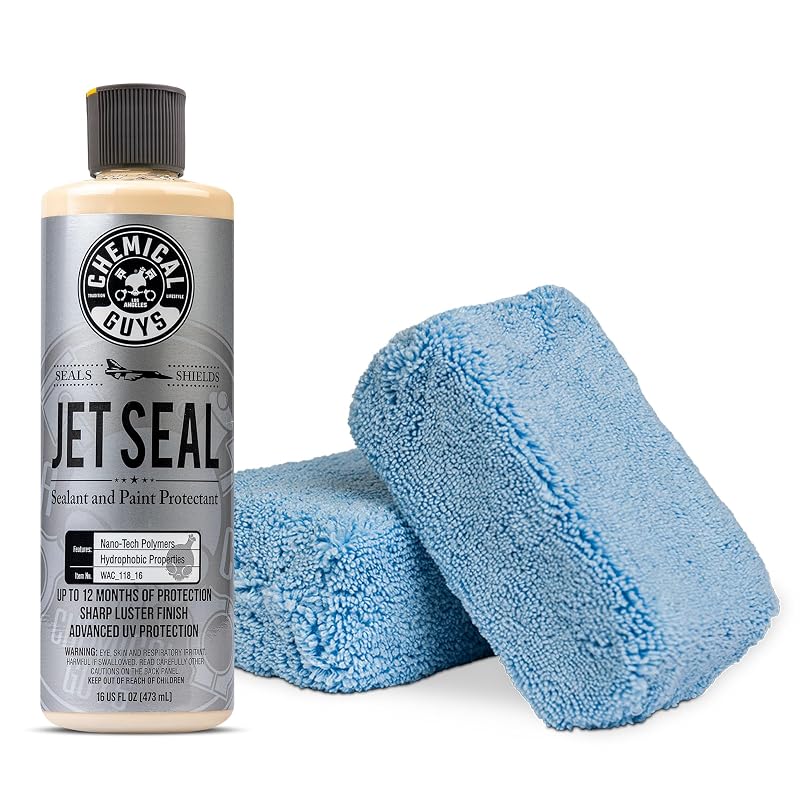 Chemical Guys JetSeal Selante Sintético e Protetor de Pintura Automotiva com 2 Aplicadores HOL456, 473 mL
