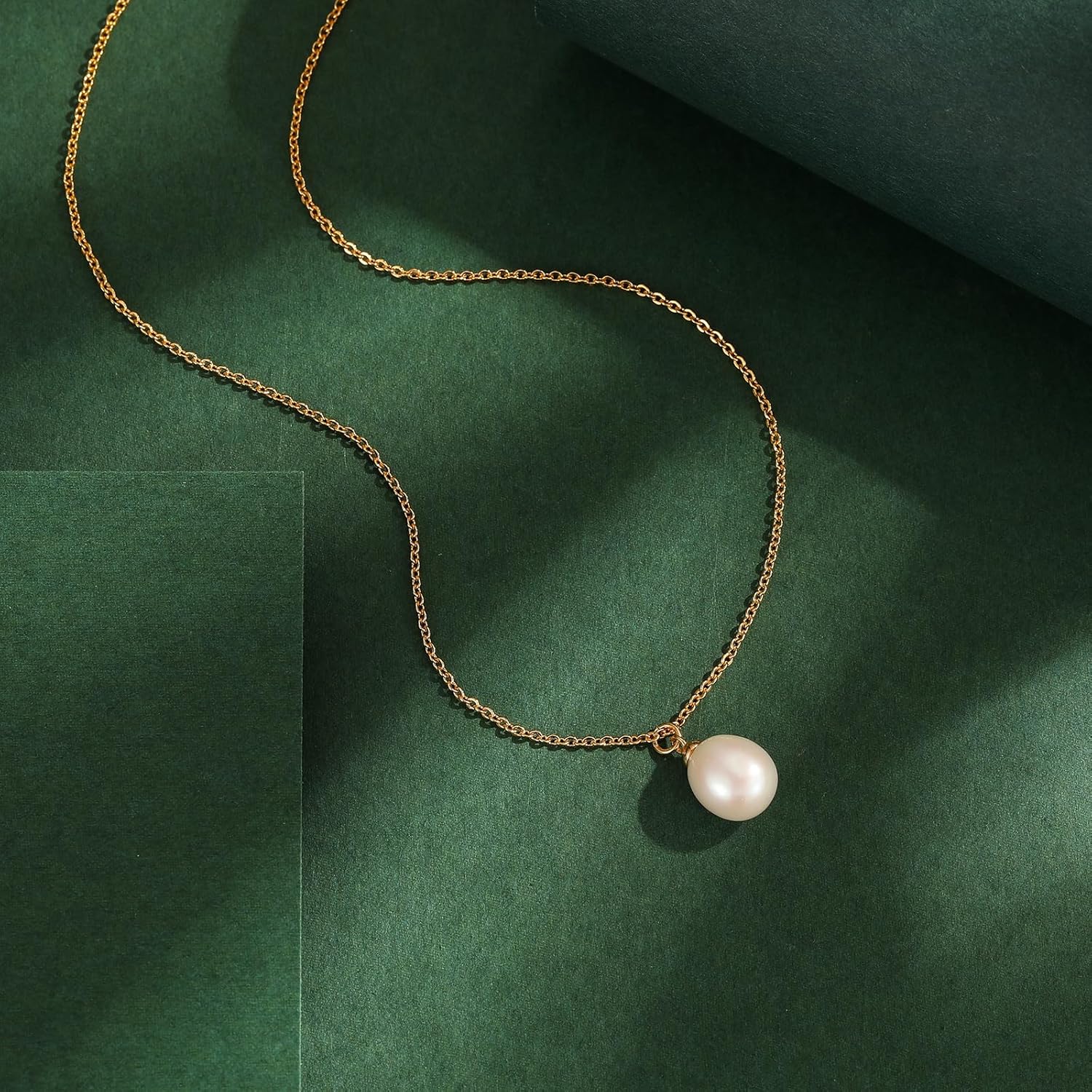 Freshwater Pearl Necklace for Women 9mm Natural Pearls Gold Dainty Choker Adjustable 16-18 Inch Lightweight Luxury Fashion Jewelry Gift - Image 7