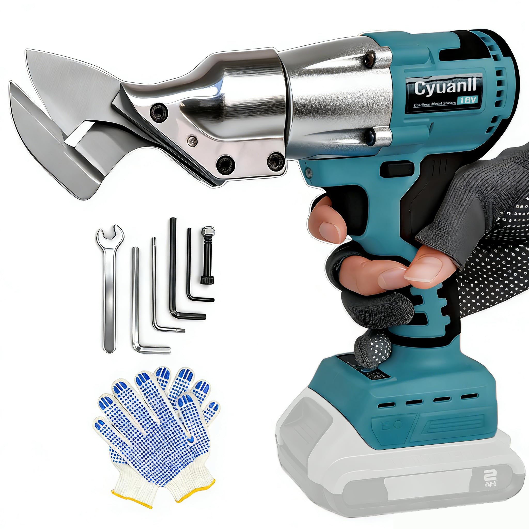 Cordless Sheet Metal Cutter for Makita 18V Battery,14GA Electric Metal Shears, 360° Pivoting Head,400Nm Torque,Brushless Scissors for Stainless Steel,Carpet,Leather,Metal and Iron（Tool Only）