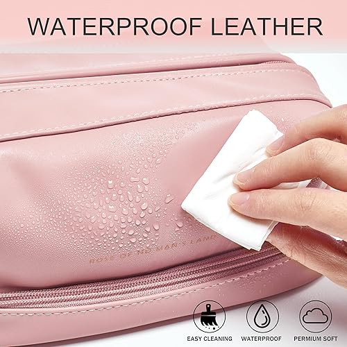 Miniatura 4 de Nuevo bolso cosmético del viaje de la capacidad grande, bolso del organizador del maquillaje, diseño interior claro del bolsillo, C-rosa