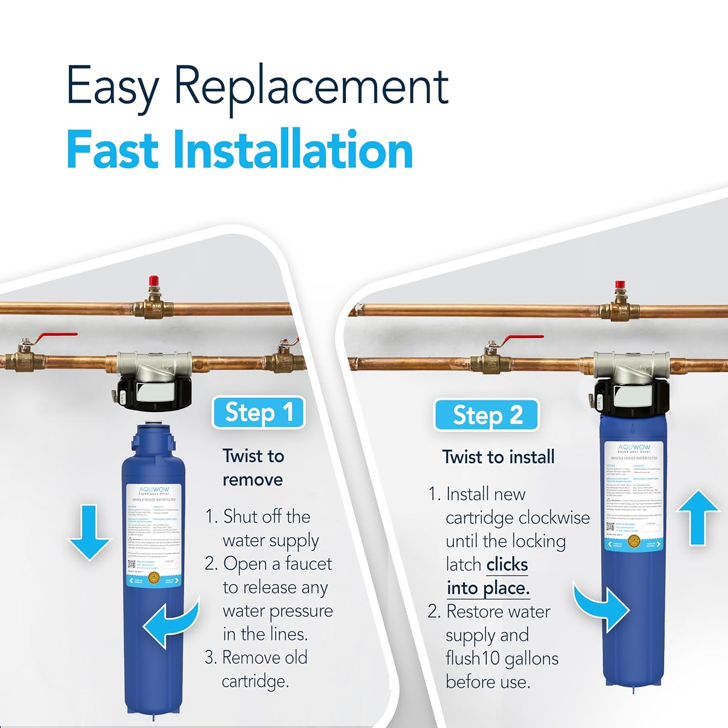 Water Filter Replacement AP917HD-S – Whole House Sediment/CTO Cartridge Compatible with 3/M® Aquwow AP904 System – Includes Scale Inhibitor (1-Pack) (1)