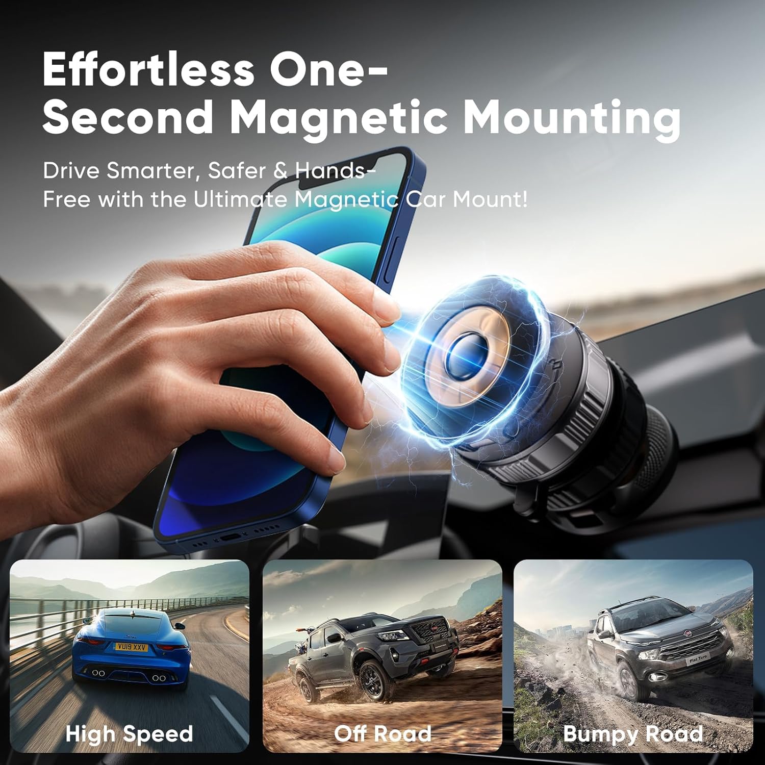 Phone Holders for Your Car, Car Phone Holder for Magsafe [Upgraded Strongest Suction & Magnetic] 360° Adjustable Magnetic Car Phone Mount for Your Car/Gym/Mirror Mount for iPhone & Android | Best Gift - Image 5