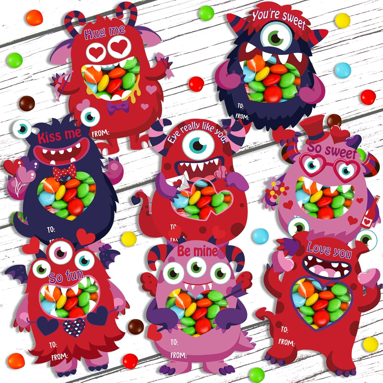 40 Sets Valentine's Day Cards for Kids, Monster Ghana Ubuy