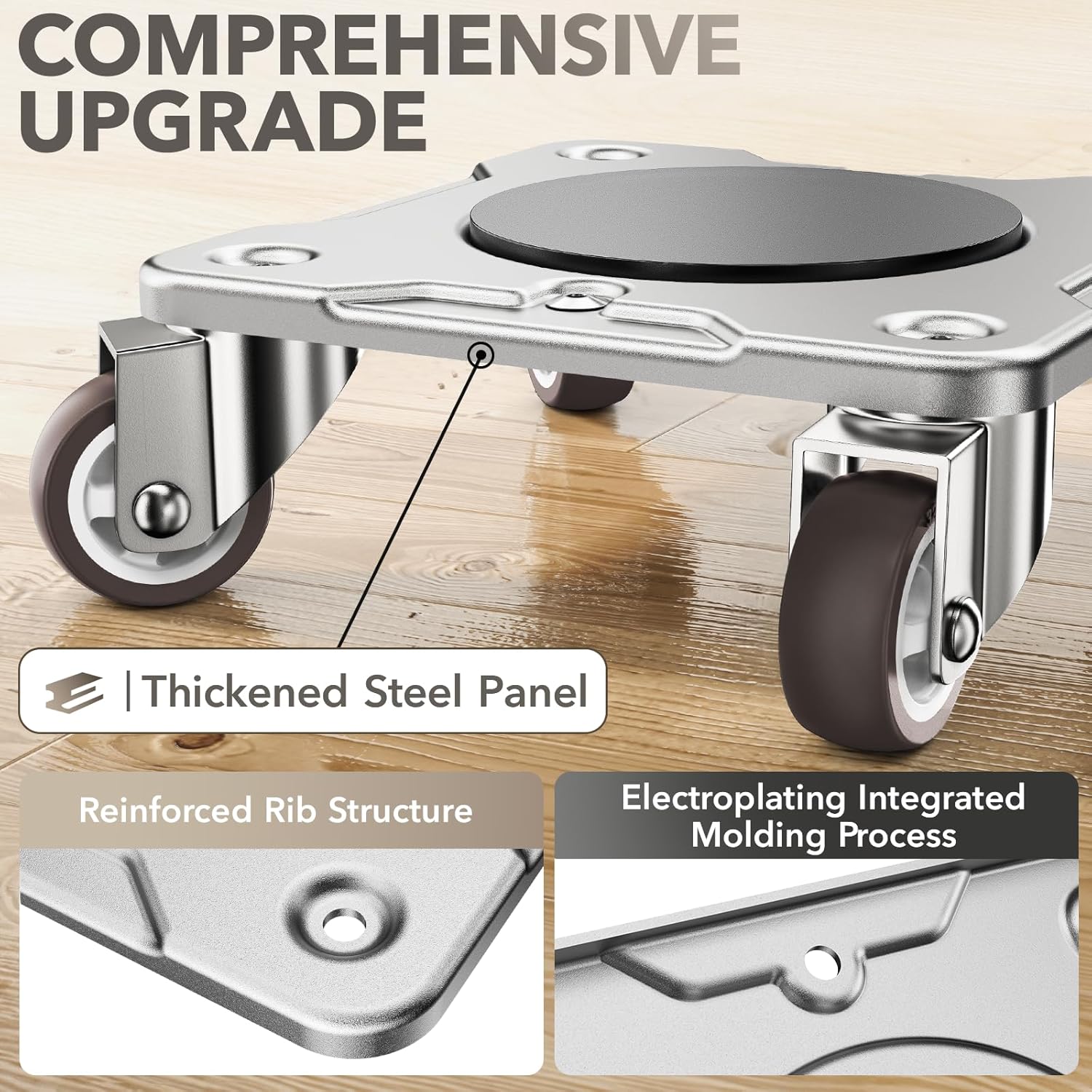 Furniture Movers with Wheels, Heavy Duty Furniture Dolly with Carbon Steel Panel, 360° Rotatable Universal Wheels, Furniture Lifter for Easy Moving, Max Load 1100LBS