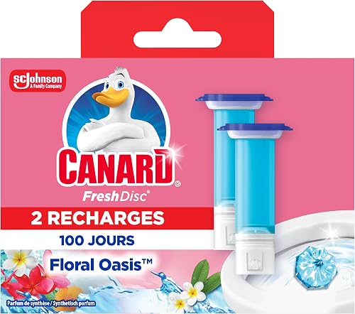 Canard WC - Recharges Fresh Disc Floral Oasis – Bloc Sans Cage Nettoyant WC - 10